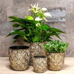 Pot Cylindrique Hannah Doré 14 Cm -usine boutique fd22184wh jpg
