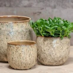 Pot Sierra Crème 19 Cm -usine boutique fd22192wh